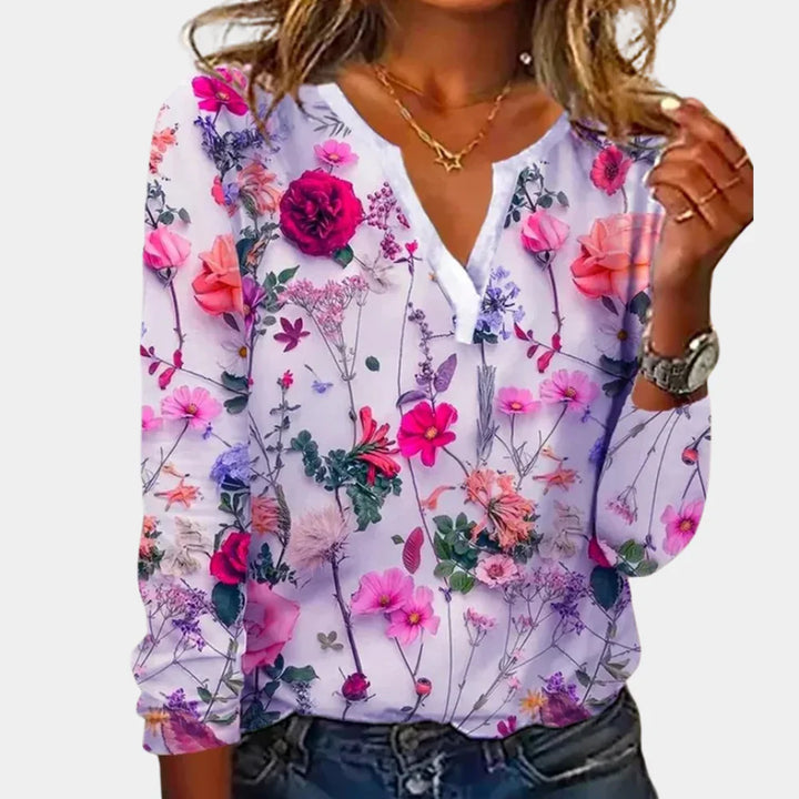 Lässige Damenbluse mit Blumenmuster
