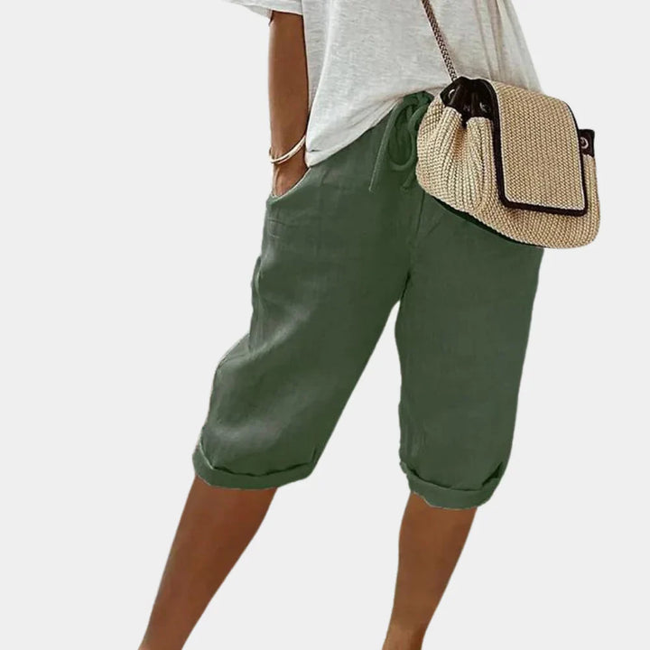 Bequeme Shorts aus Leinenmischung für Damen