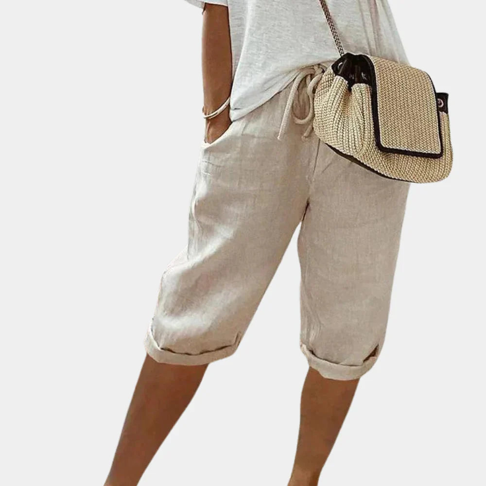 Bequeme Shorts aus Leinenmischung für Damen