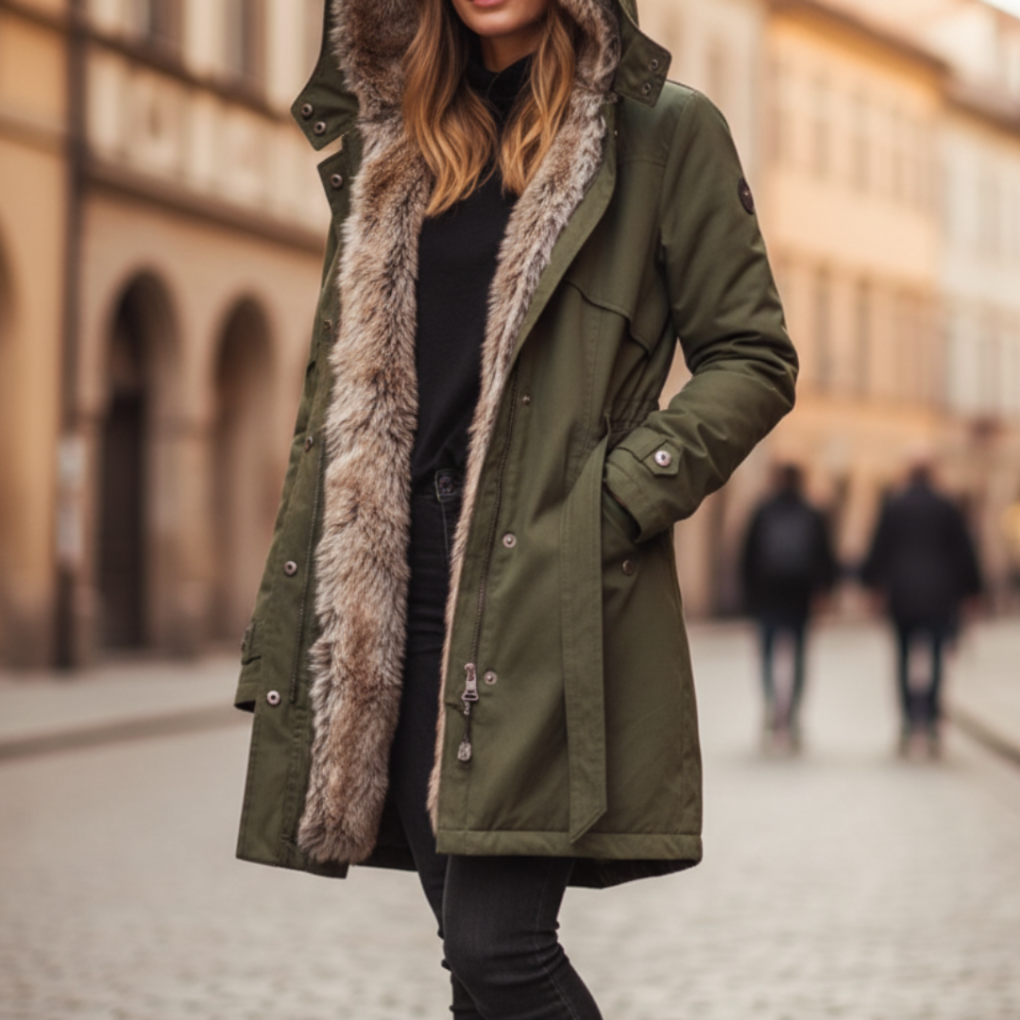 Damen Kapuzen Winter Parka
