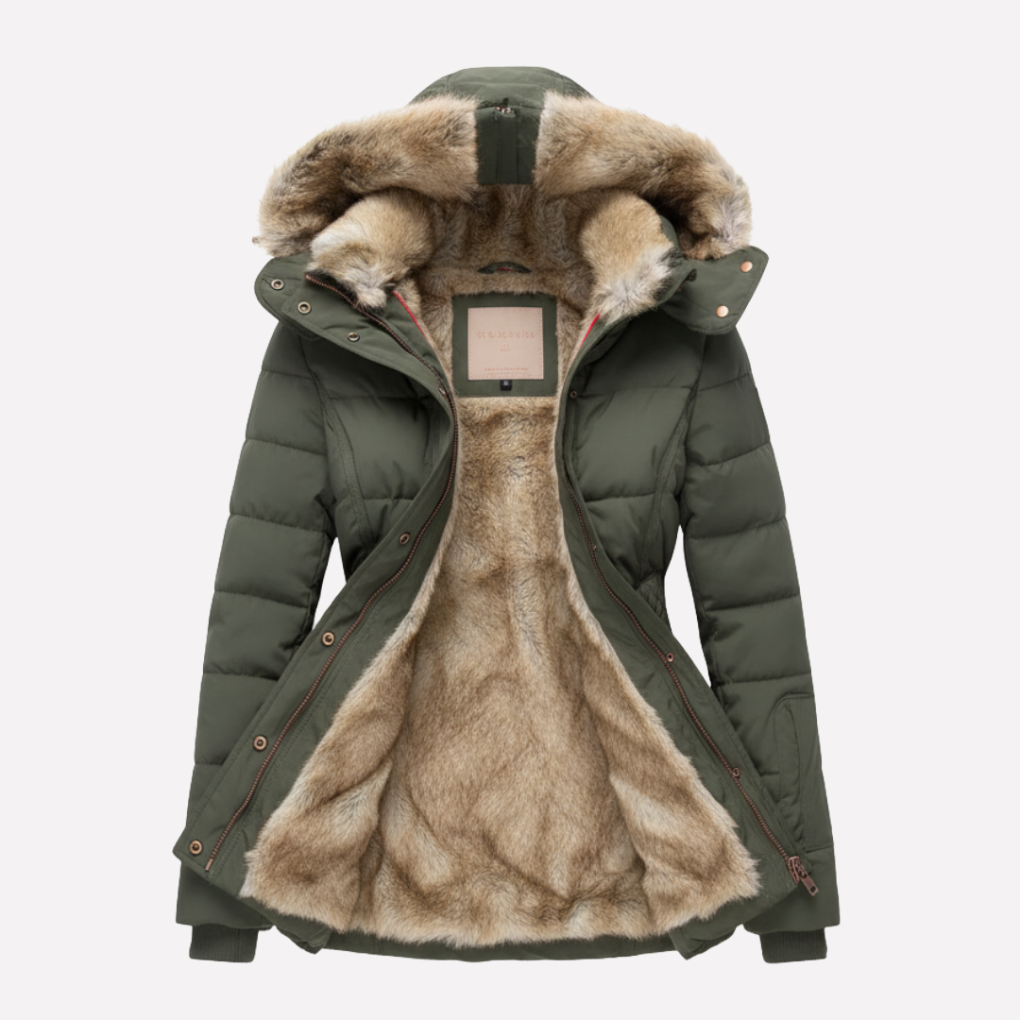Damen Kapuzen gepolsterte Jacke