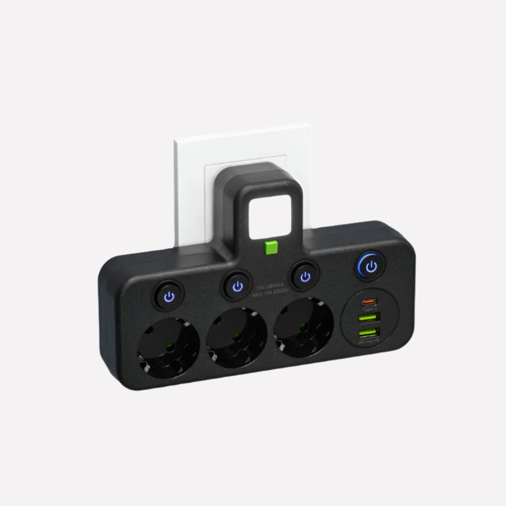 Steckdosenleiste mit USB- und Typ-C-Anschlüssen