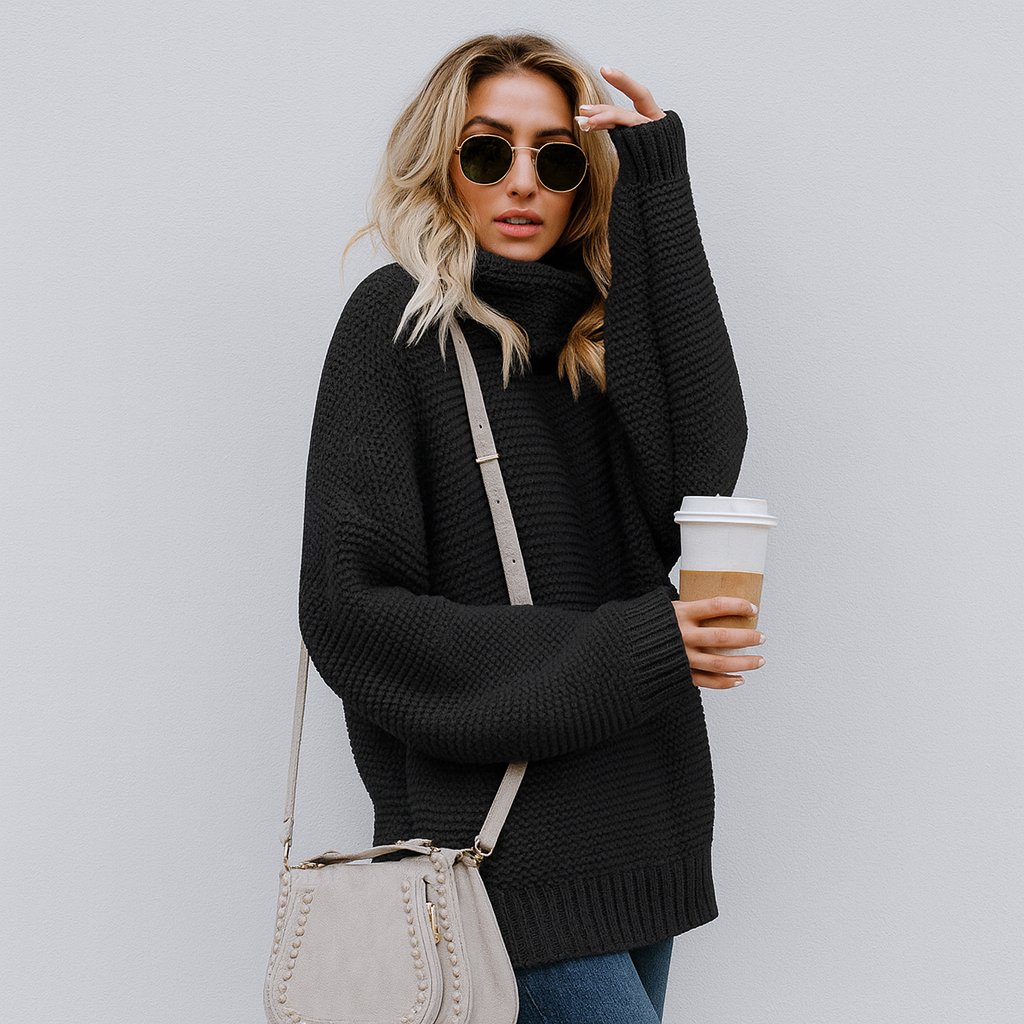 Luxuriöser Strickpullover mit Rollkragen für Damen