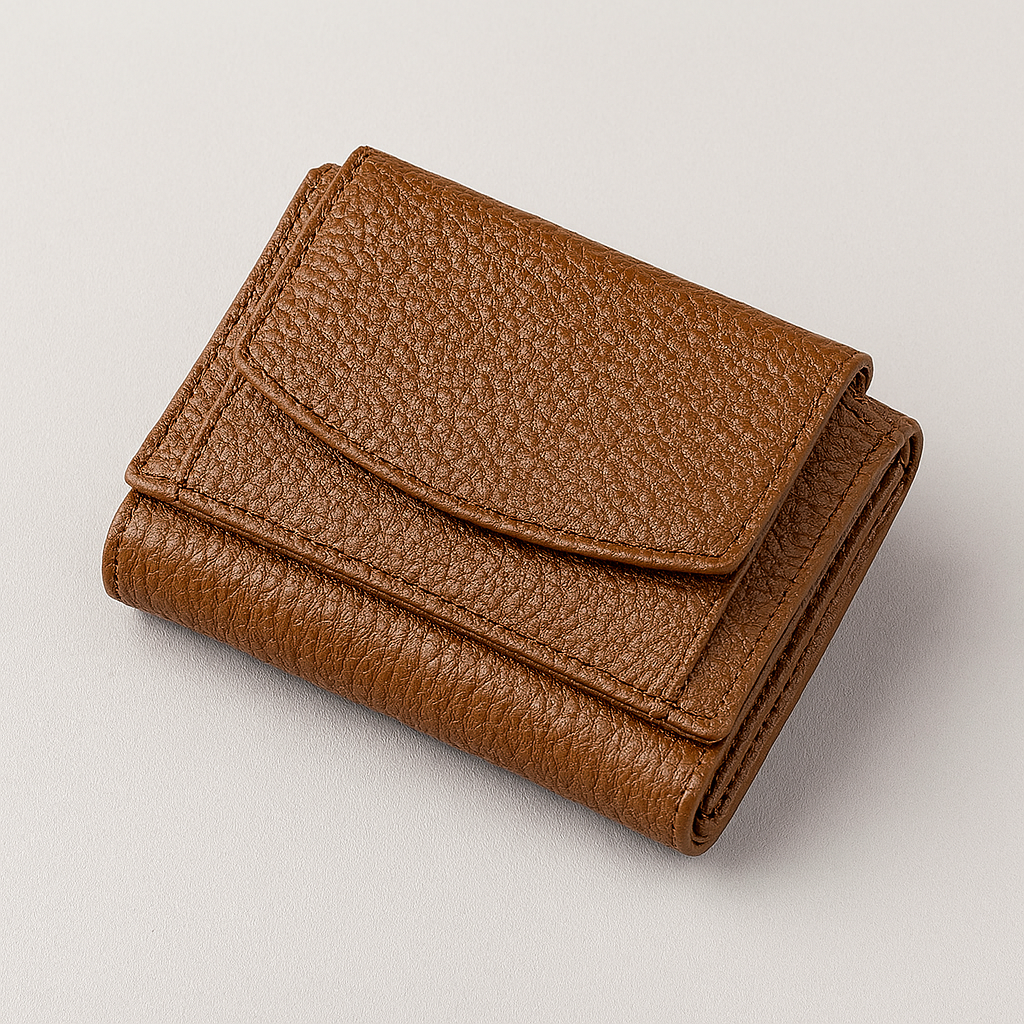 Multifunktionale handgefertigte Lederbrieftasche