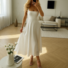 Elegantes, einfarbiges, ärmelloses Kleid für Damen