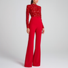 Eleganter, bestickter Spitzen-Jumpsuit für Damen