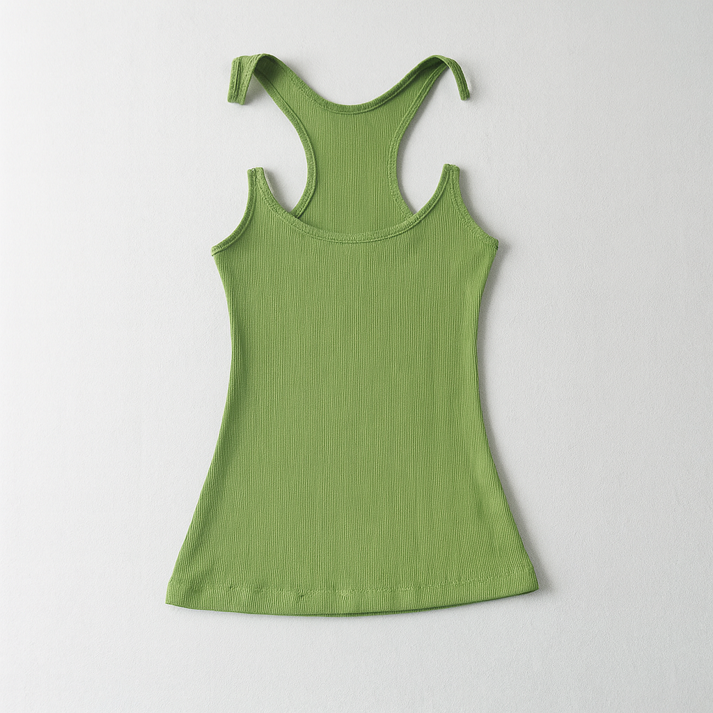 Damen Tank-Top mit unsichtbaren Trägern und Rippstrick