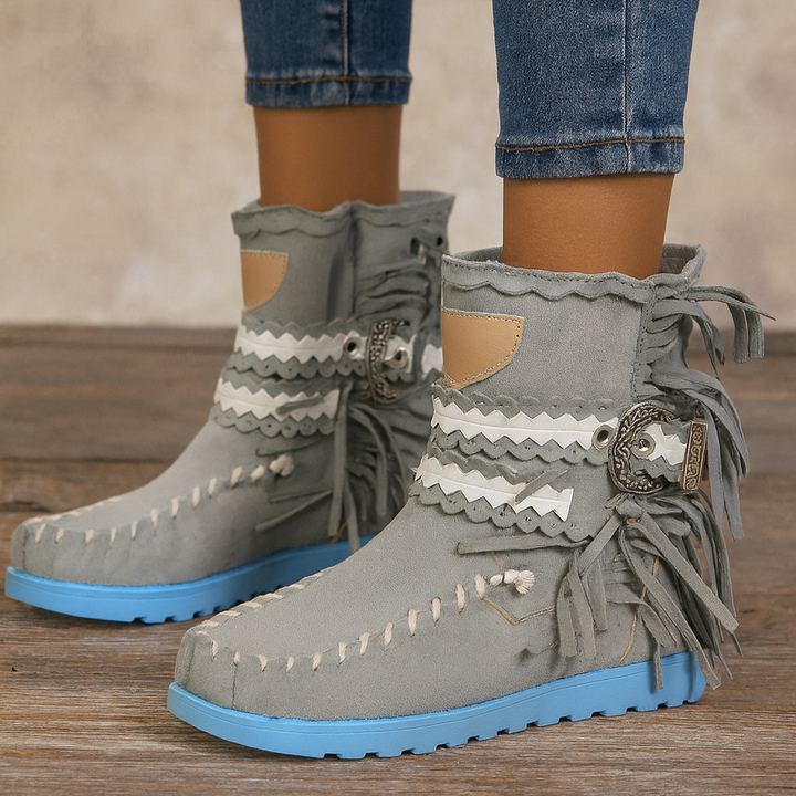 Boho-Westernstiefel mit Fransen