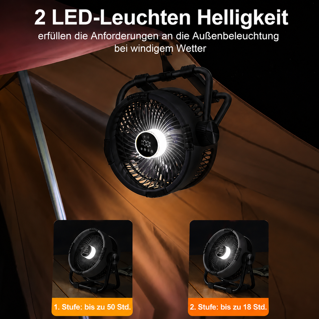 Camping-Ventilator mit 20.000 mAh Powerbank