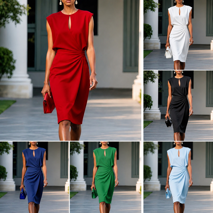 Damen Midi Kleid mit Kreuzfront