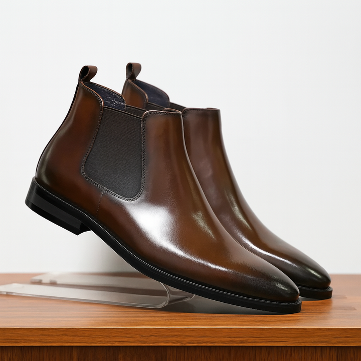 Chelsea-Stiefel aus echtem Leder