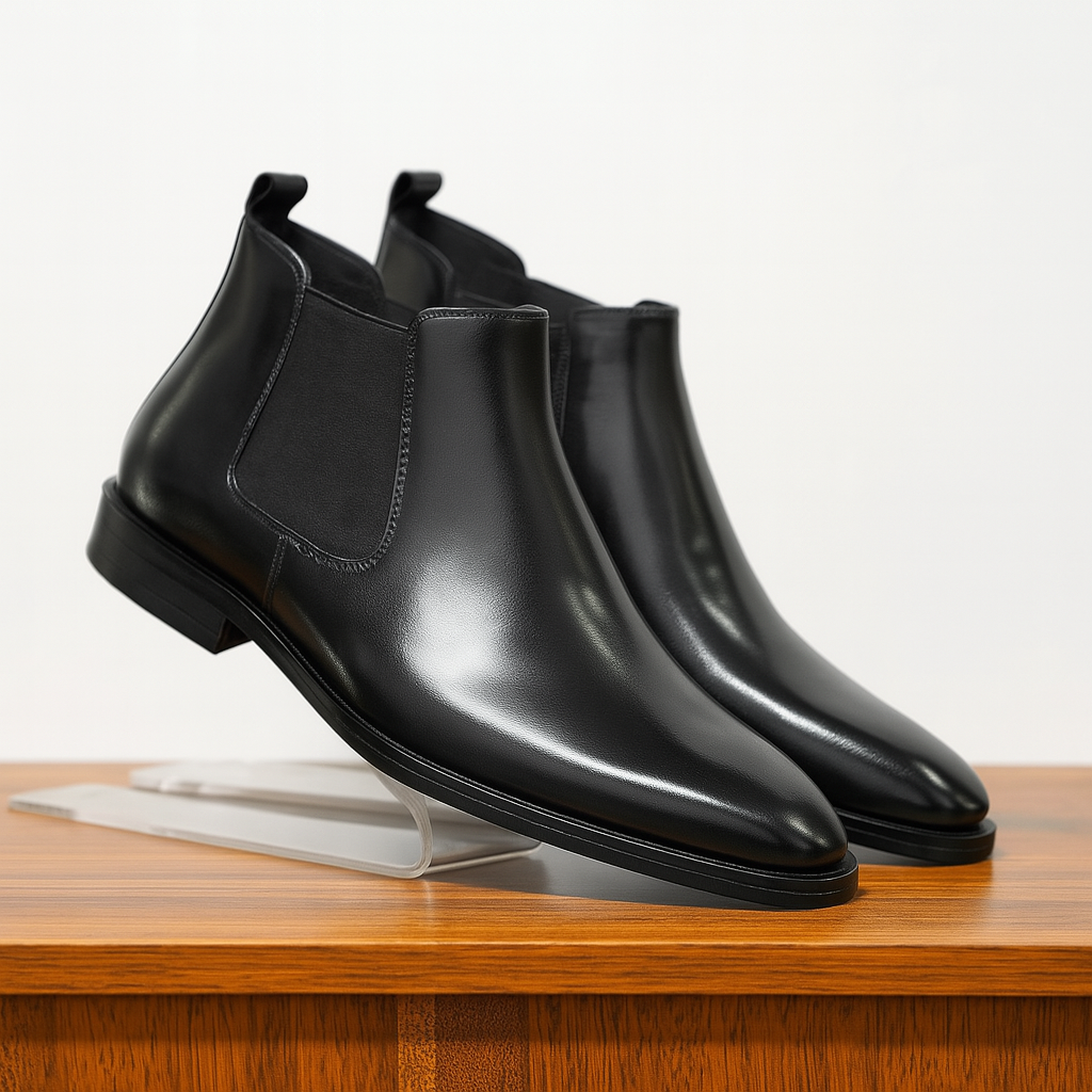 Chelsea-Stiefel aus echtem Leder