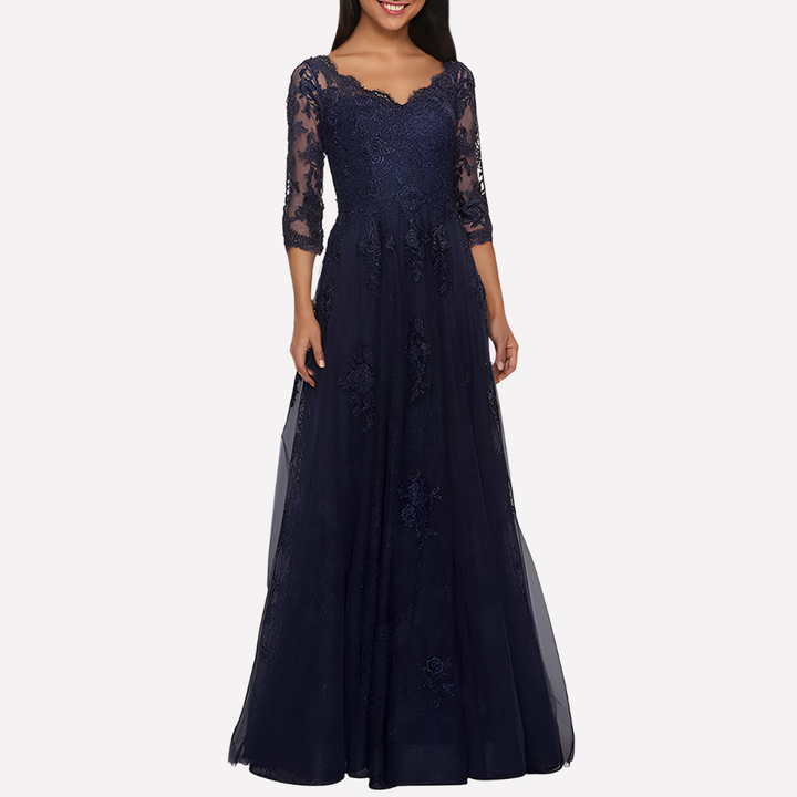 Elegantes A-Linien-Kleid mit klassischem Rundhalsausschnitt