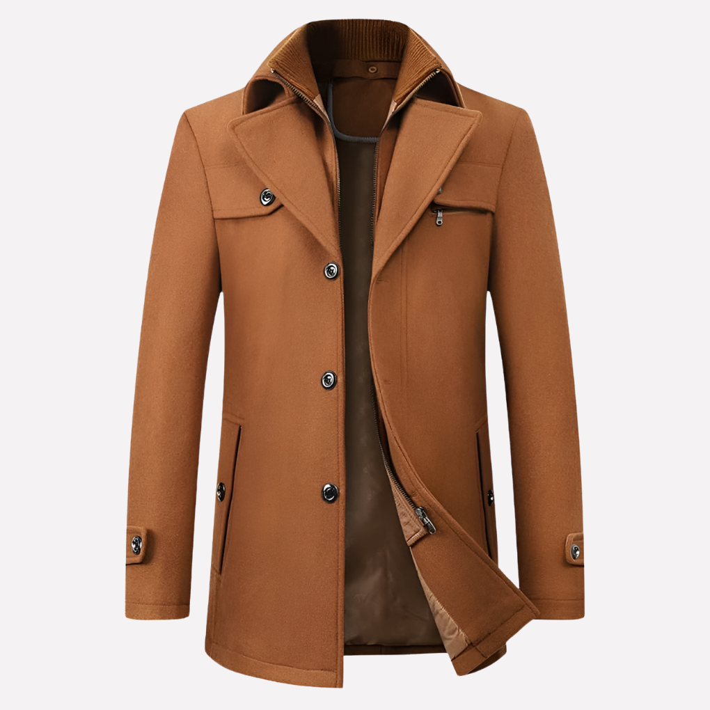 Herrenjacke mit Reverskragen und Knöpfen