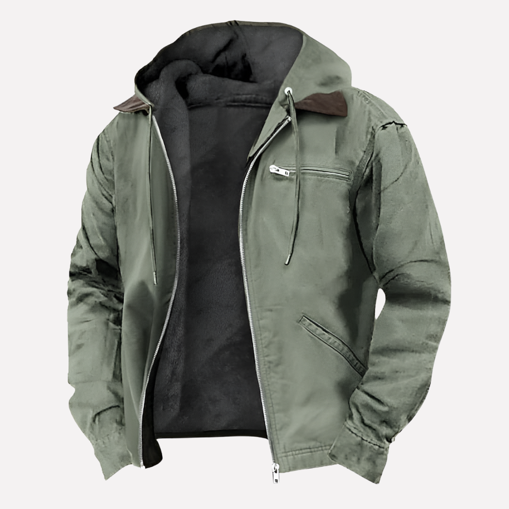 Herren Outdoor Kapuzenjacke mit Reißverschlusstaschen