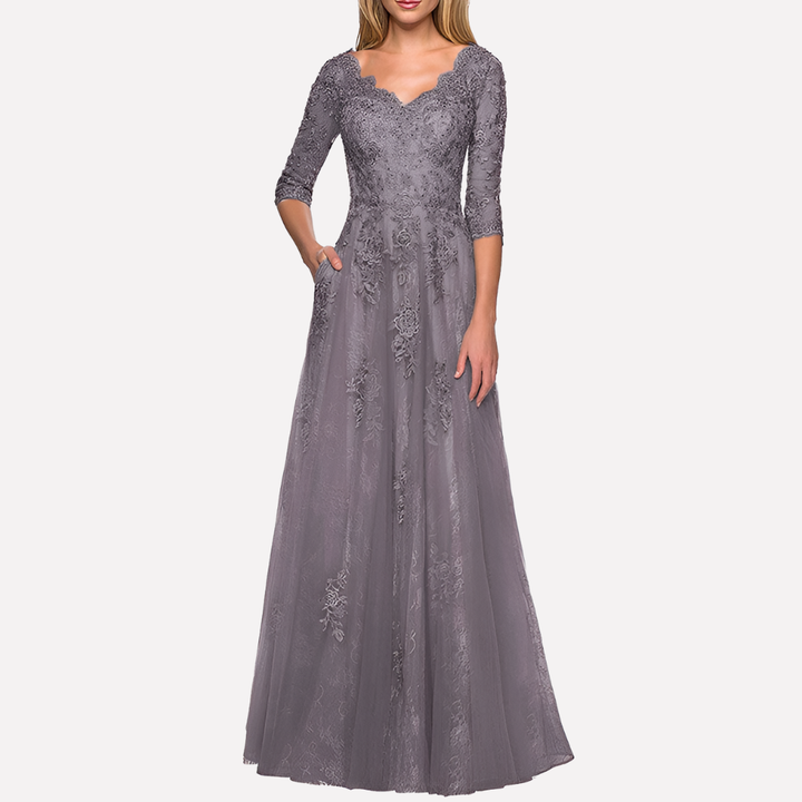 Elegantes A-Linien-Kleid mit klassischem Rundhalsausschnitt