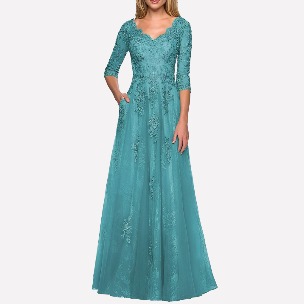 Elegantes A-Linien-Kleid mit klassischem Rundhalsausschnitt
