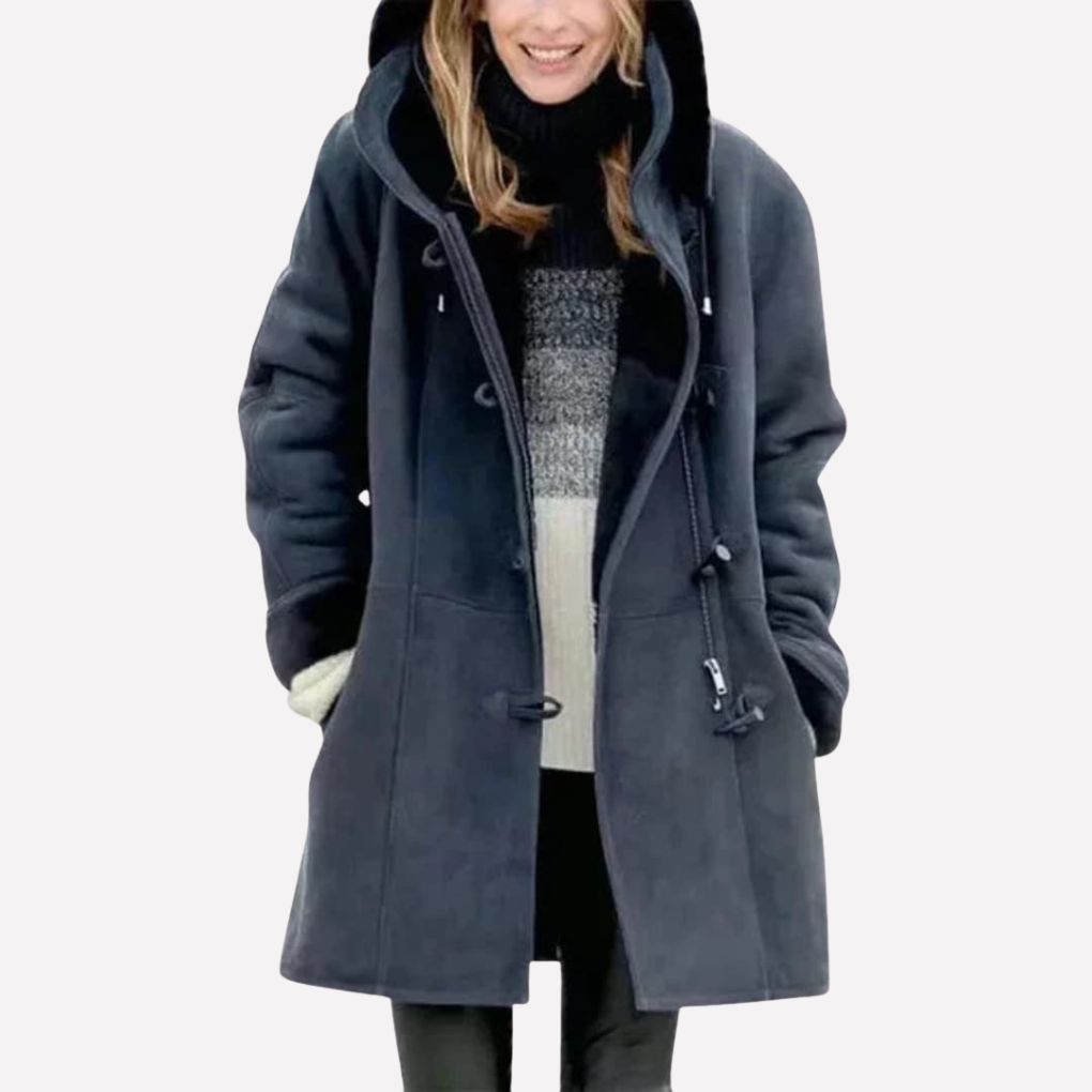 Damenjacke mit Kapuze und Toggle-Verschluss