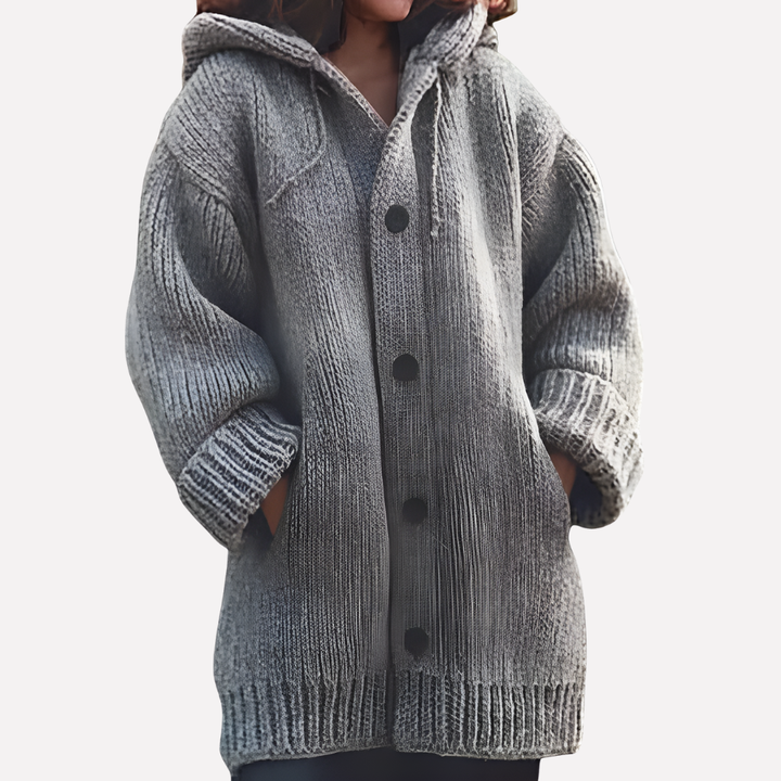 Damen Kapuzencardigan mit langem Schnitt