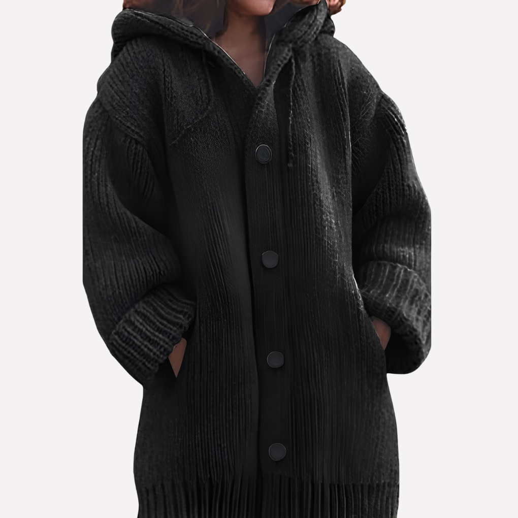 Damen Kapuzencardigan mit langem Schnitt