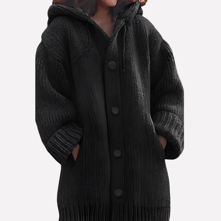 Damen Kapuzencardigan mit langem Schnitt