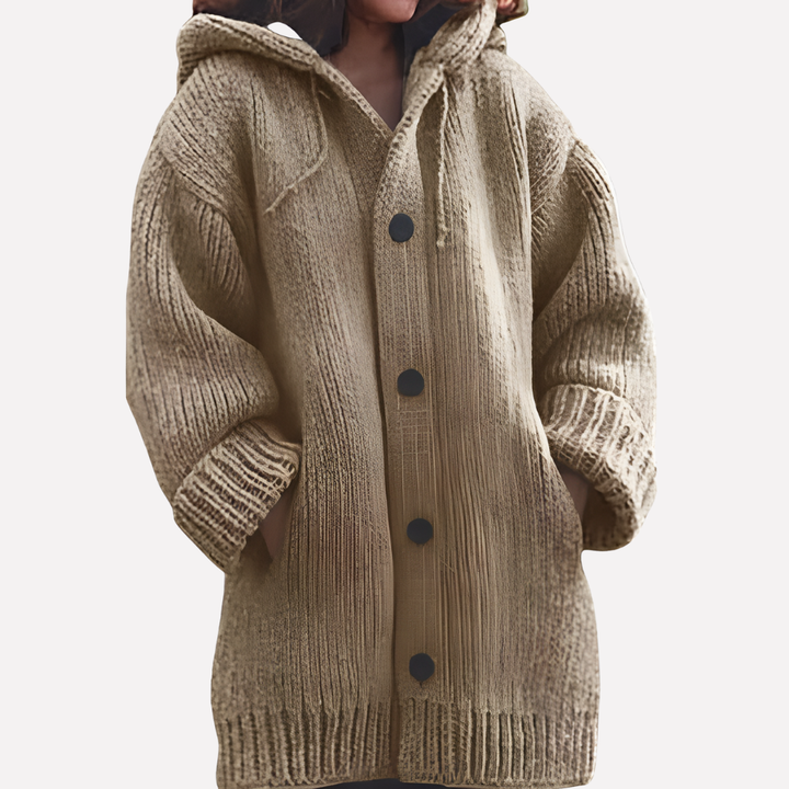 Damen Kapuzencardigan mit langem Schnitt