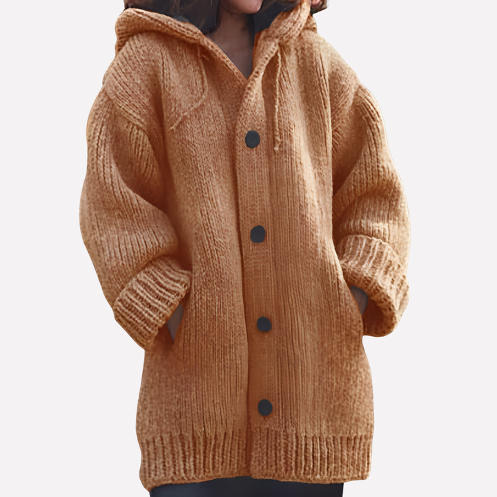 Damen Kapuzencardigan mit langem Schnitt