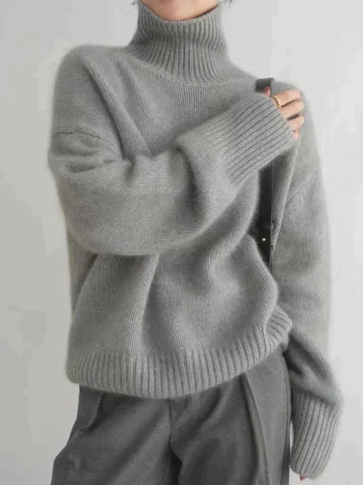 Luxuriöser Rollkragenpullover aus feiner Wolle für Damen