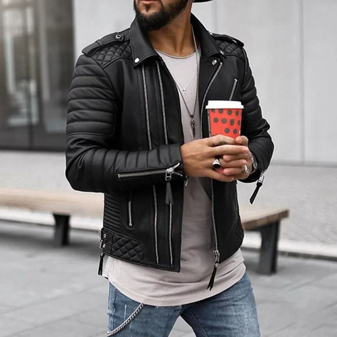 Zeitlose und robuste Herren-Lederjacke