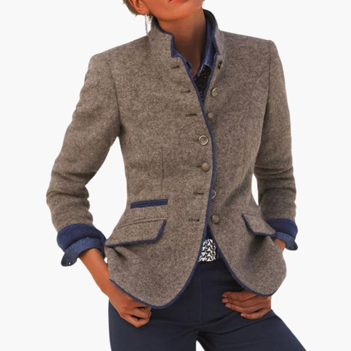 Damen Blazer mit Reverskragen – Knopf-Frontstil