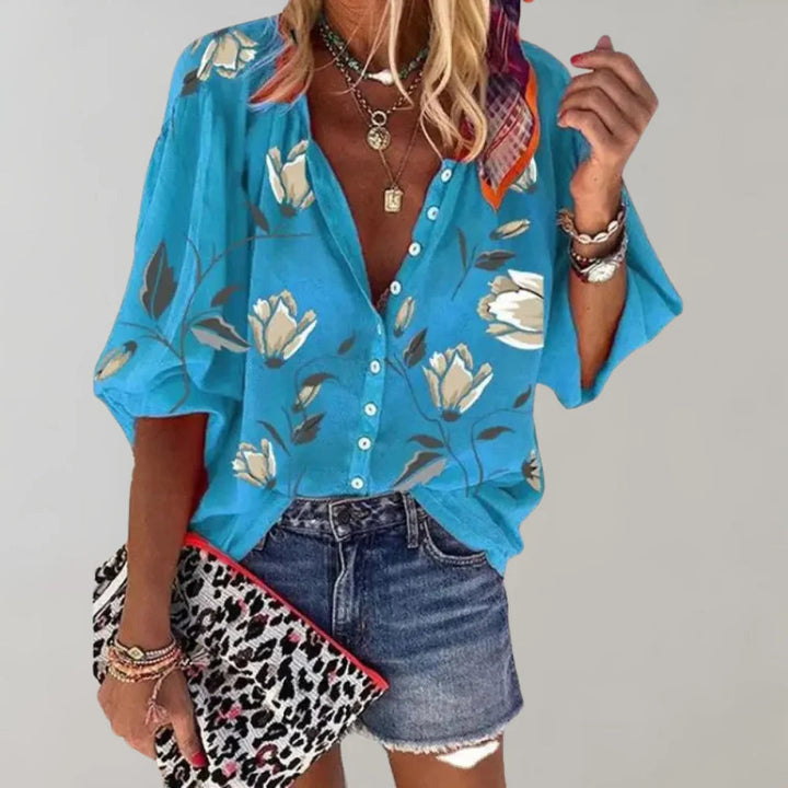 Sommerliche Bluse mit Blumenprint für Damen