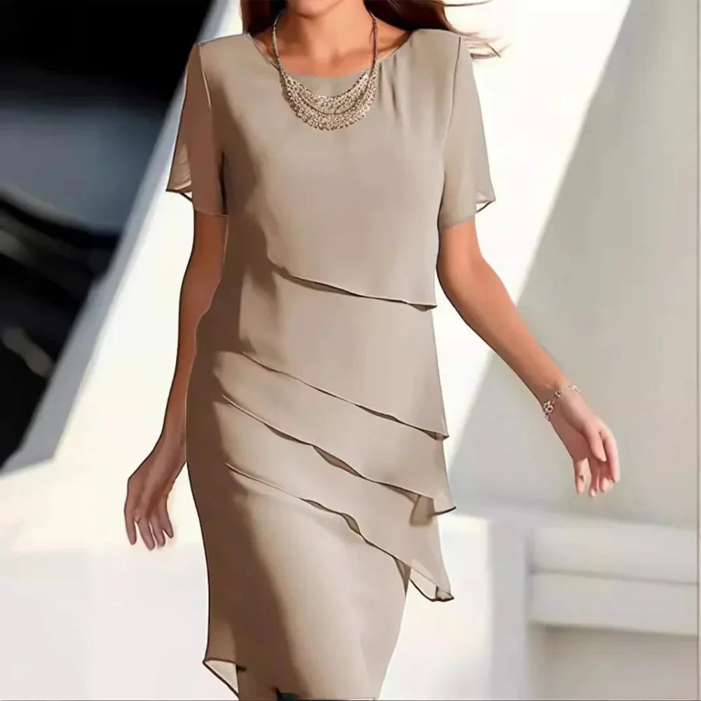 Luxuriöse Chiffon-Midikleid für Damen
