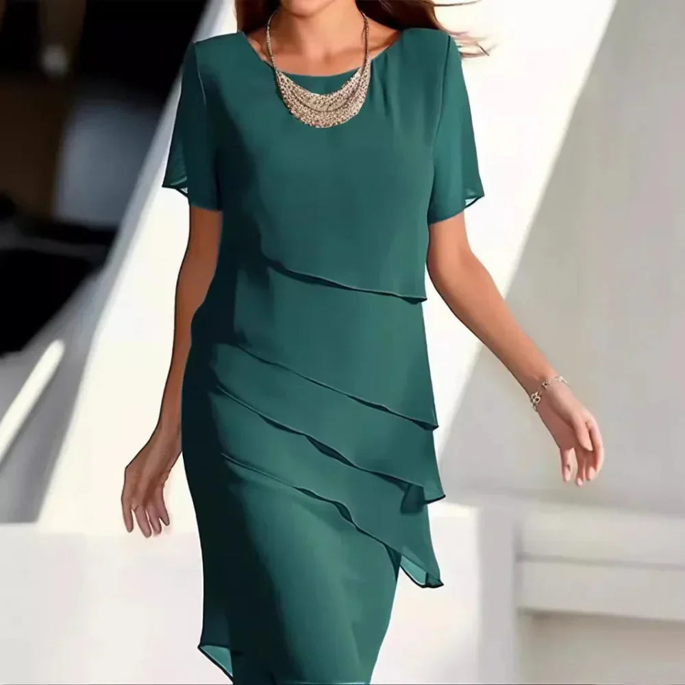Luxuriöse Chiffon-Midikleid für Damen