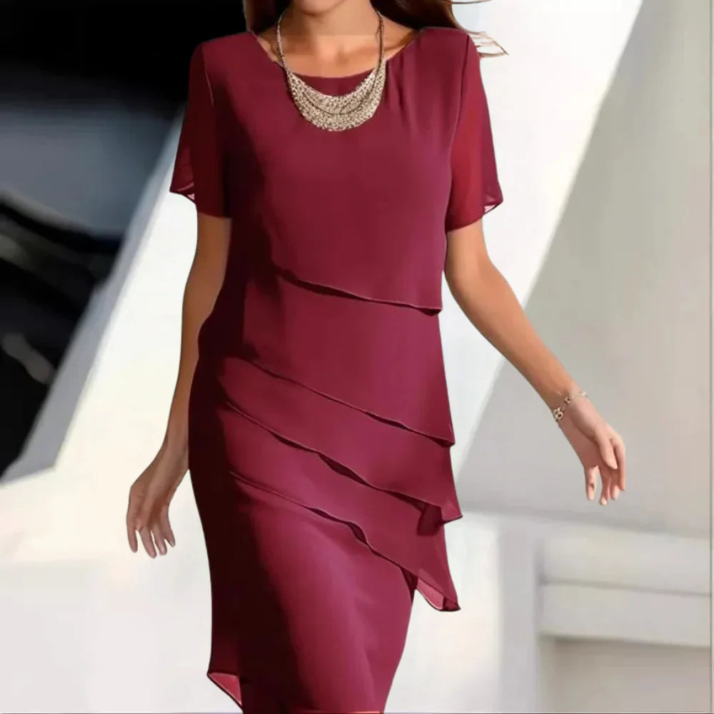 Luxuriöse Chiffon-Midikleid für Damen