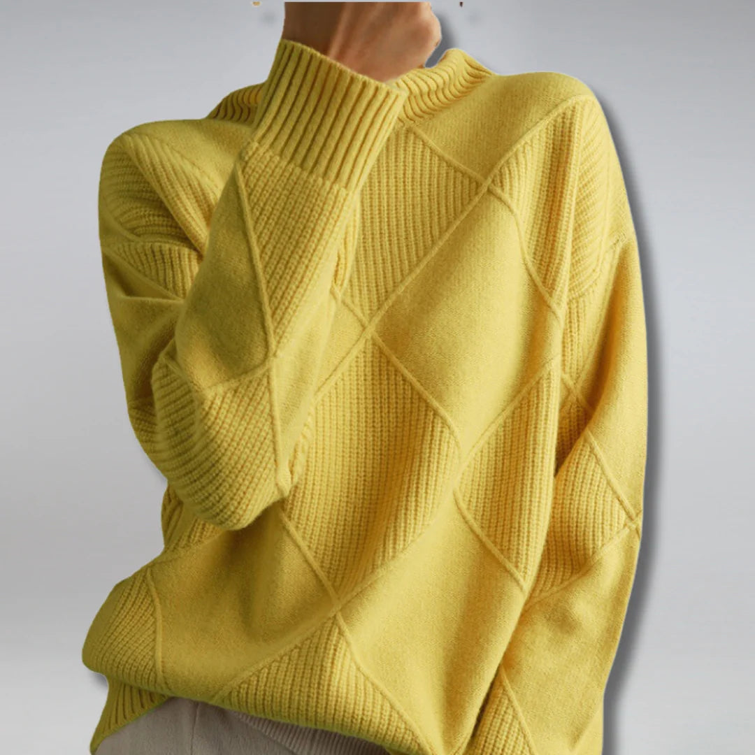 Luxuriöser Damen-Rollkragenpullover aus feiner Wolle