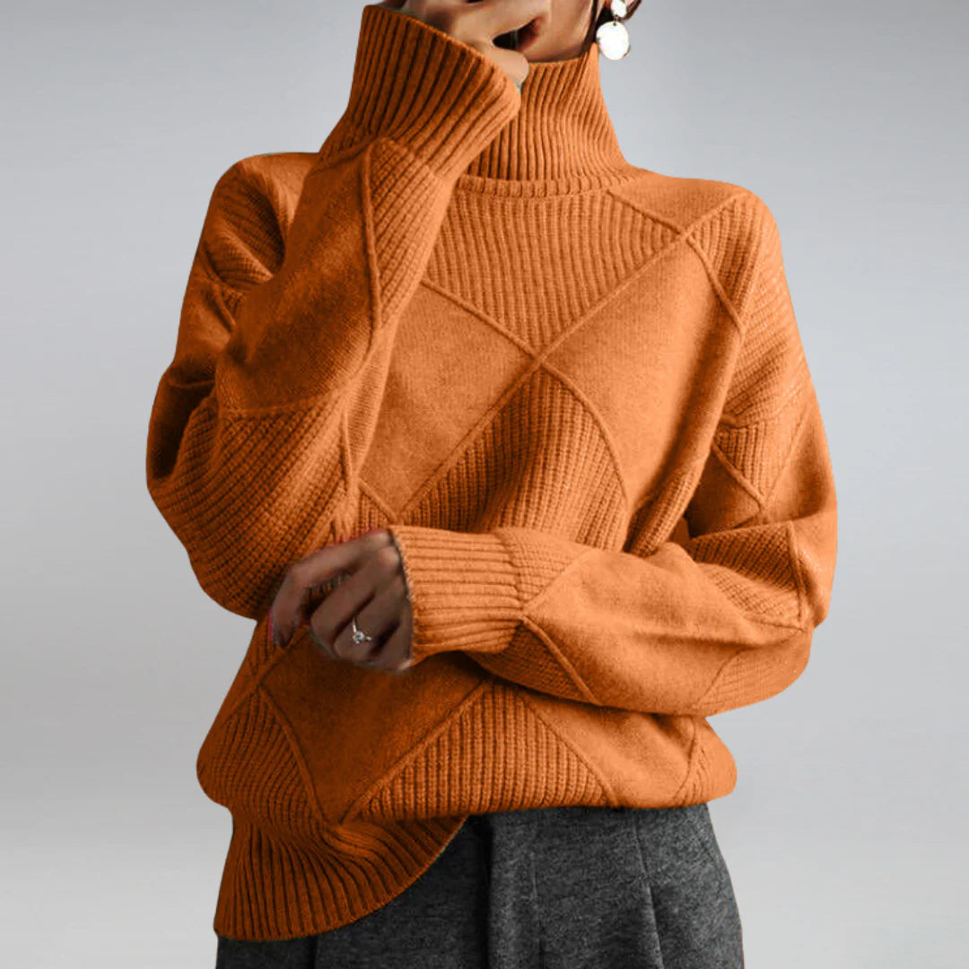 Luxuriöser Damen-Rollkragenpullover aus feiner Wolle