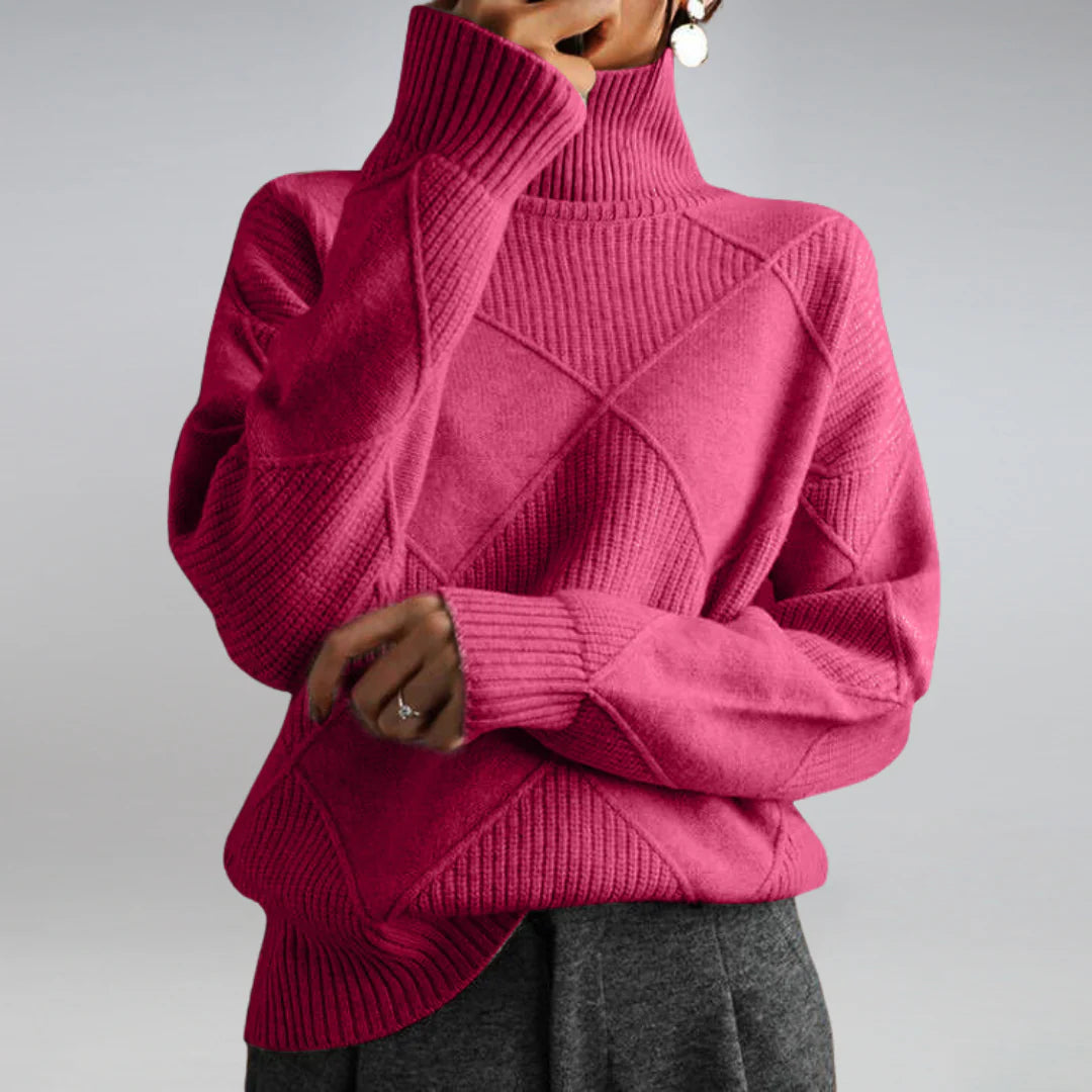 Luxuriöser Damen-Rollkragenpullover aus feiner Wolle