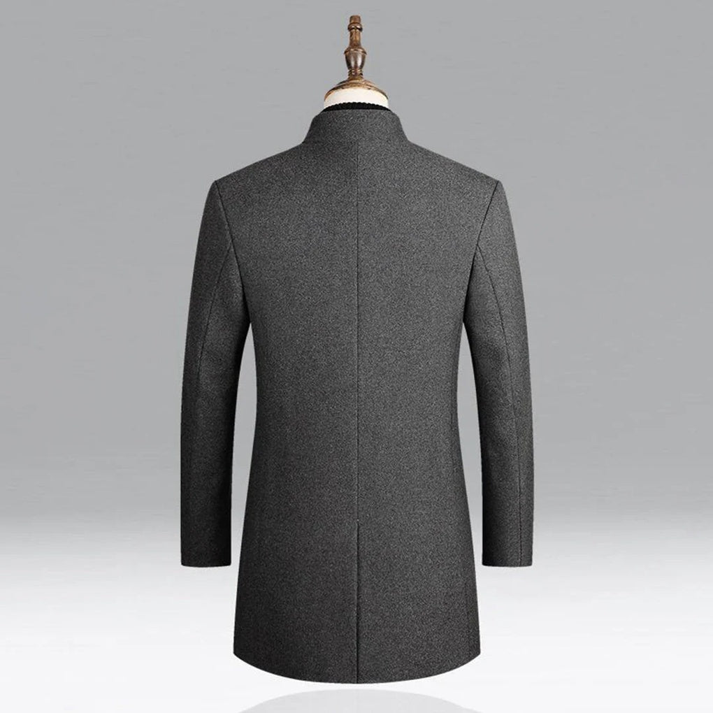 Eleganter klassischer Wollmantel für Herren Zeitloses formelles Oberteil