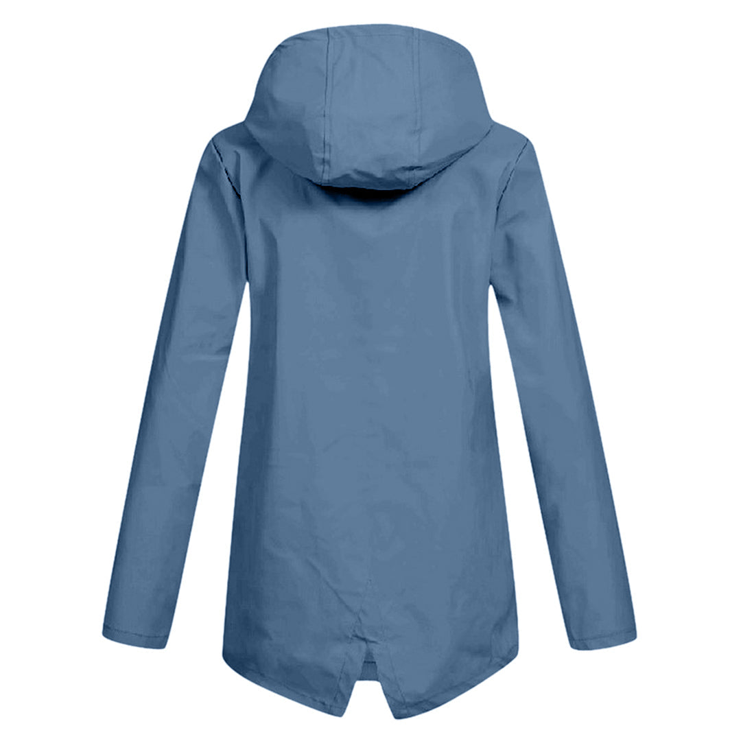 Halblange wasserdichte Jacke für Damen mit Reißverschluss
