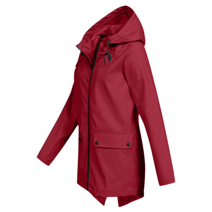 Halblange wasserdichte Jacke für Damen mit Reißverschluss