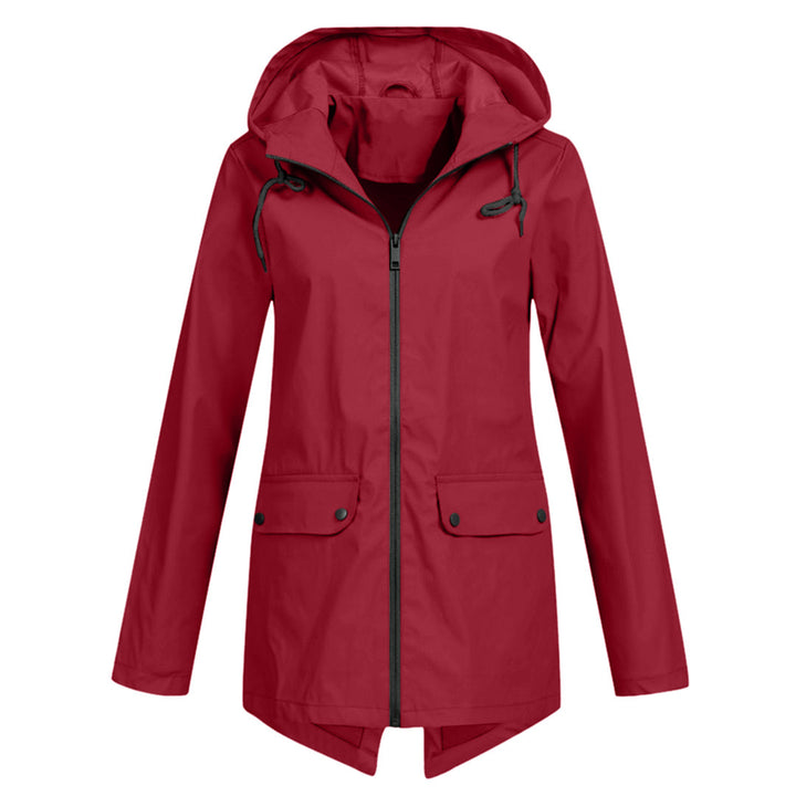 Halblange wasserdichte Jacke für Damen mit Reißverschluss