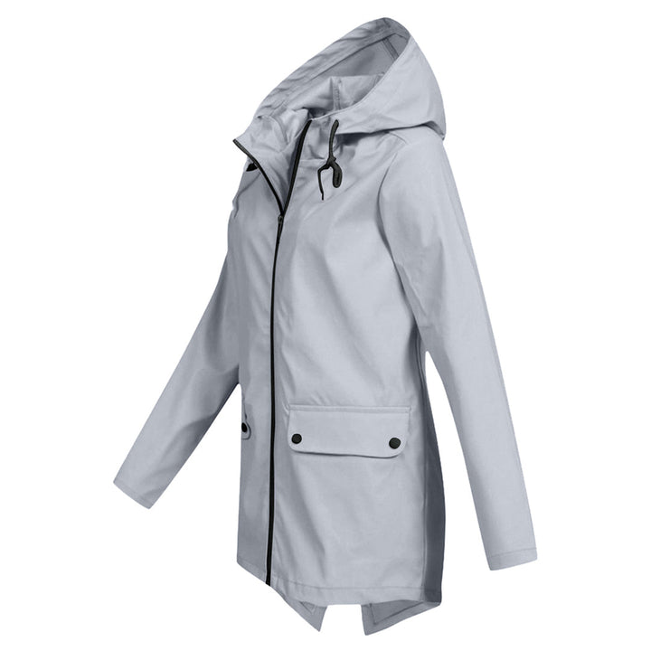 Halblange wasserdichte Jacke für Damen mit Reißverschluss