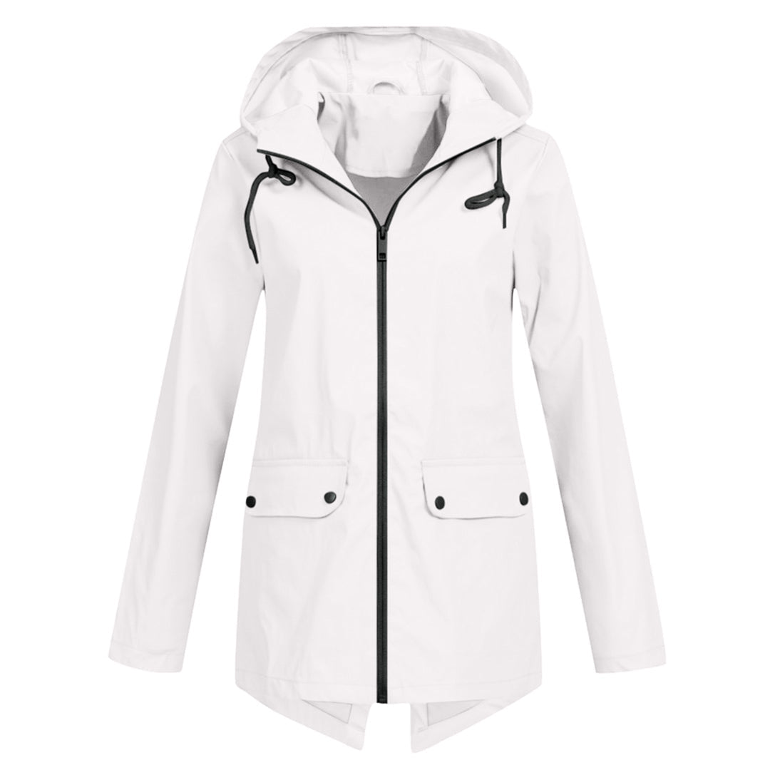 Halblange wasserdichte Jacke für Damen mit Reißverschluss