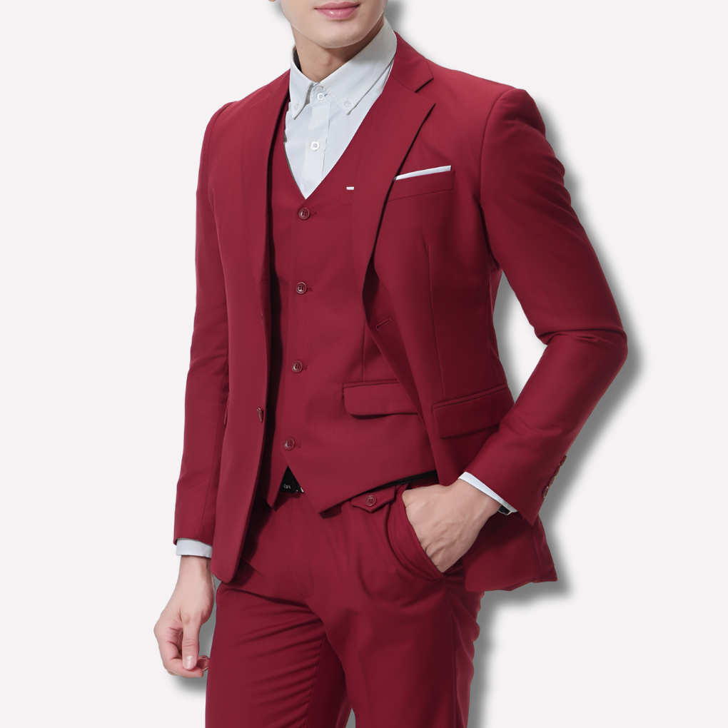 Slim-Fit-3-teiliger Anzug für Herren