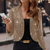 Damen Glitzer-Pailletten Strickjacke