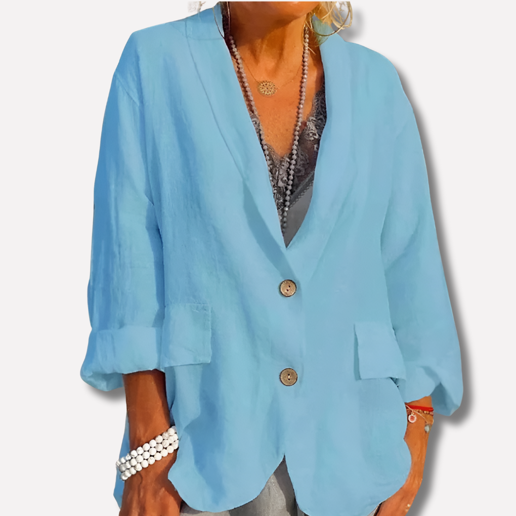 Lockere Blazer für Damen aus Leinen