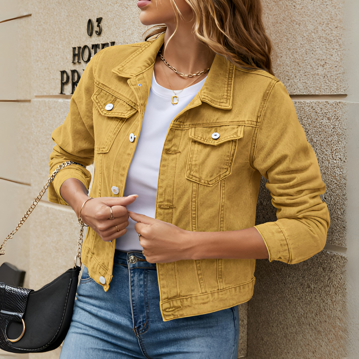 Klassische Jeansjacke für Damen mit Knopfleiste