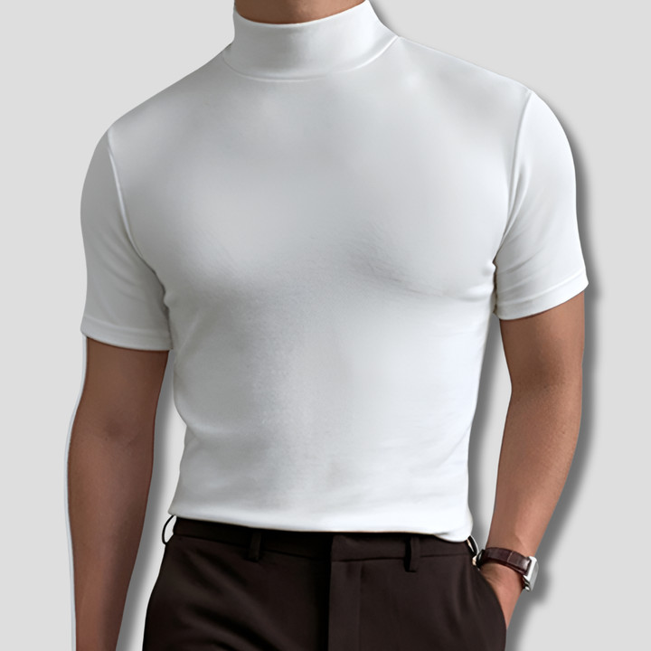 Herren-T-Shirt mit hohem Kragen