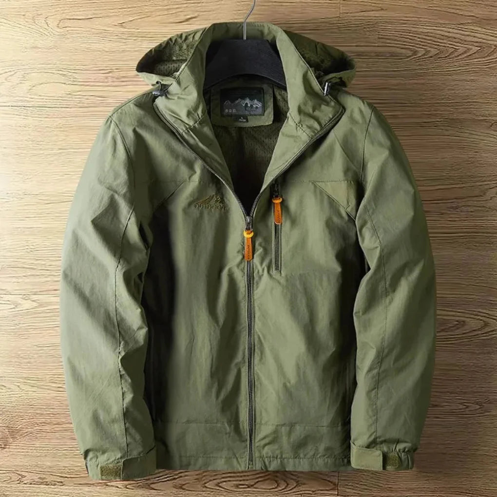 Wasserabweisende, atmungsaktive Outdoorjacke mit Kapuze für Herren