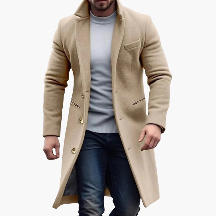 Herren Langmantel – Knopfleisten-Stil